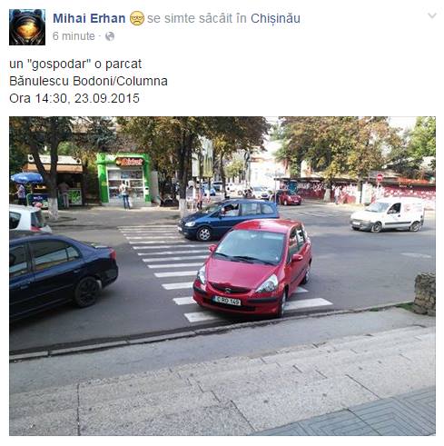 A parcat chiar pe trecerea de pietoni în centrul capitalei