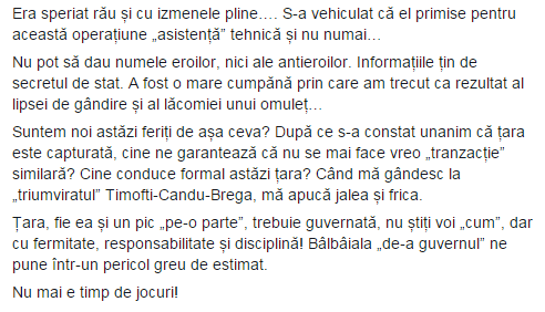 Sturza: Când mă gândesc la „triumviratul” Timofti-Candu-Brega, mă apucă jalea și frica
