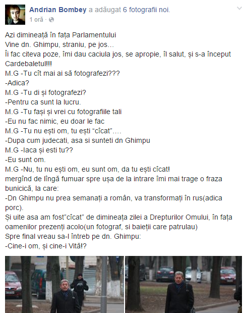 Mihai Ghimpu ar fi jignit în public un fotograf