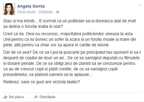 Angela Gonța: Oare ce gust are victoria lașilor?