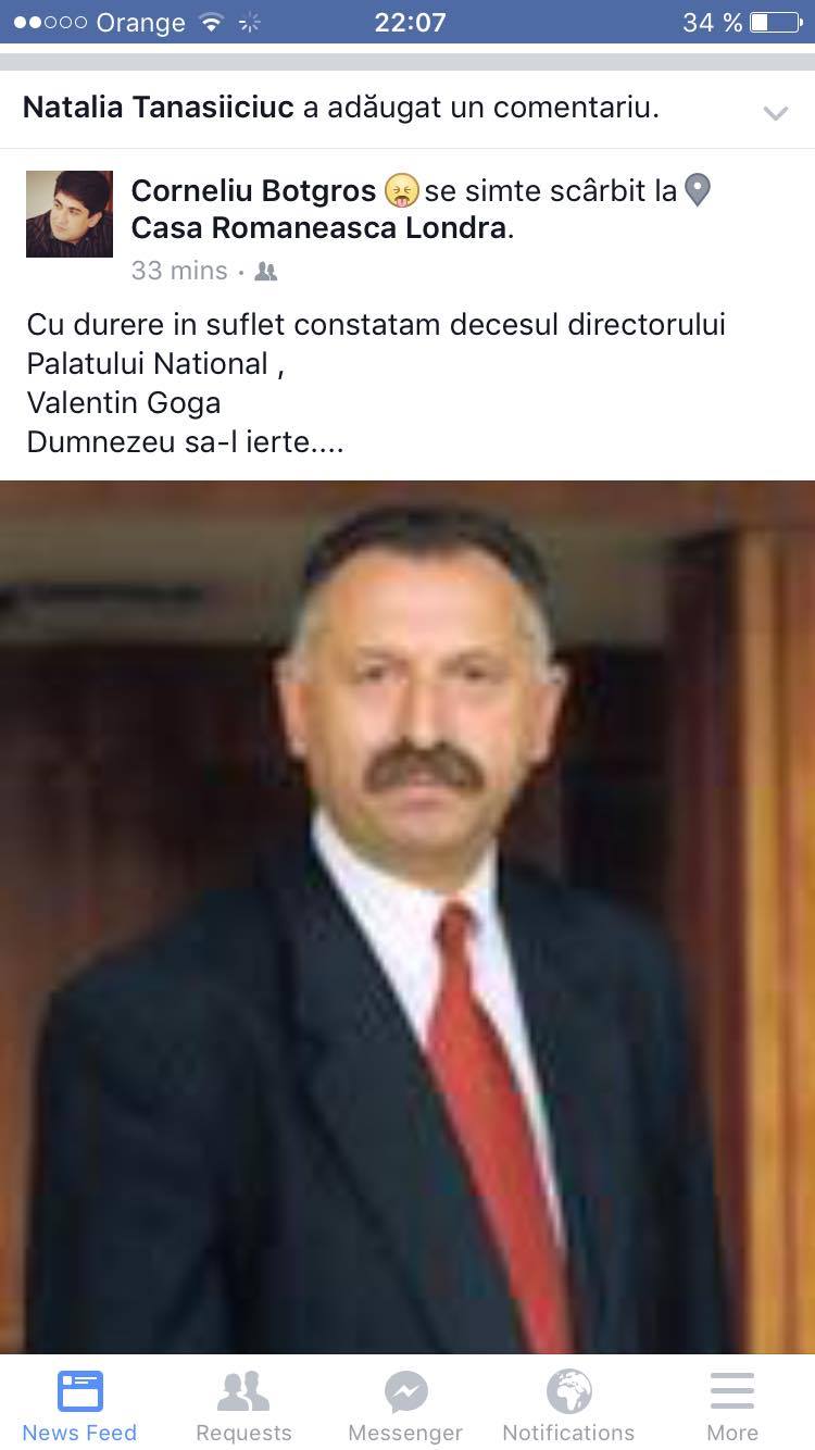 A decedat directorul Palatului Naţional