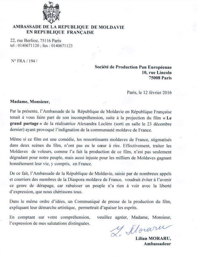 Ambasada Moldovei din Franța reacționează la replica dintr-o comedie franceză „nu român, ci moldovean”