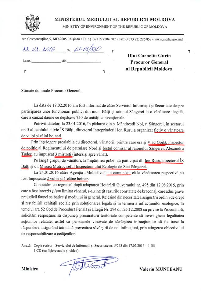 Funcționari de rang înalt la vânătoare ilegală