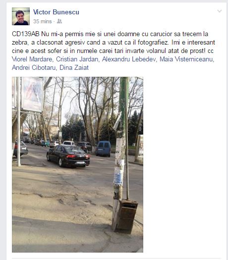 Se caută șoferul mașinii cu numere diplomatice