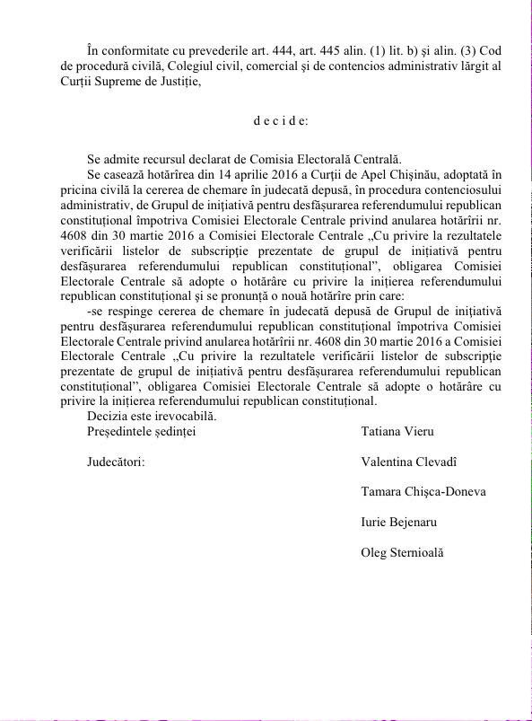 Nu vom avea referendum. CSJ a respins demersul Platformei DA