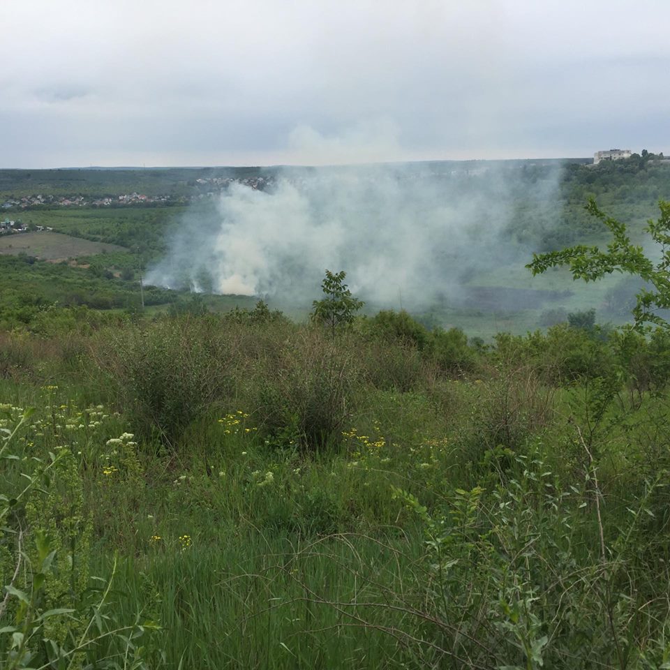 Incendiu de vegetație în capitală. Tot sectorul Botanica de sus este cuprins de fum