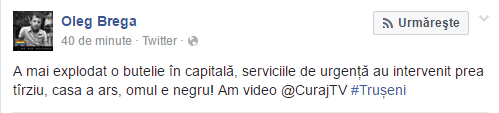 Un incendiu a cuprins o casă din Trușeni. Un bărbat a fost salvat