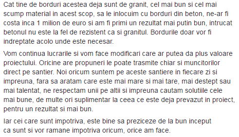 Chirtoacă, despre pista pentru bicicliști din PMAN