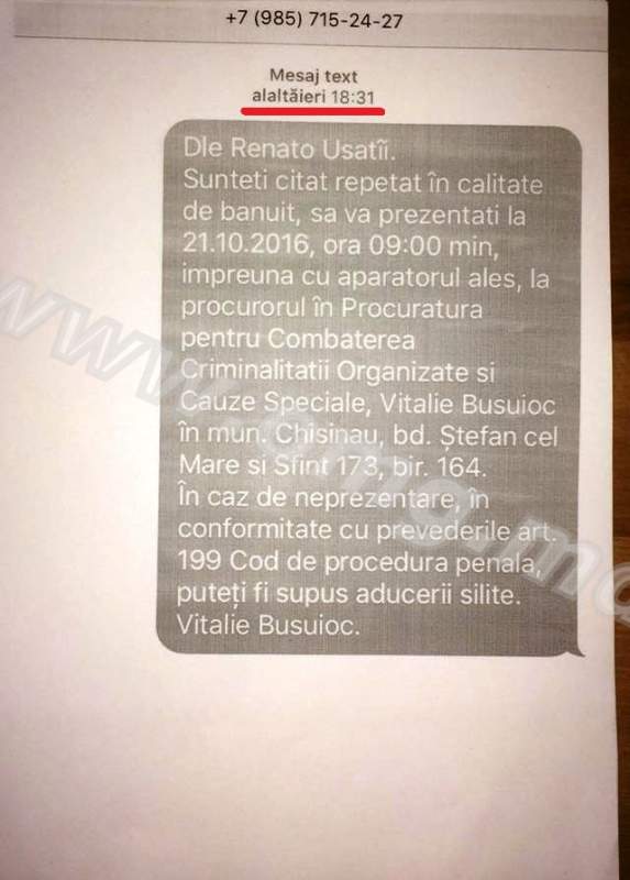 Usatîi publică demersul său de arestare: Procurorii l-au făcut „în baza unei bănuieli rezonabile” și a citațiilor false