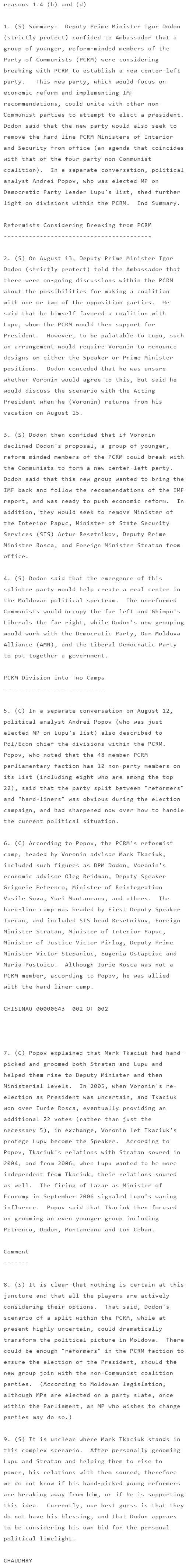 Wikileaks: Dodon era gata să-l trădeze pe Voronin încă în 2009. Promitea americanilor să-l susțină pe Lupu