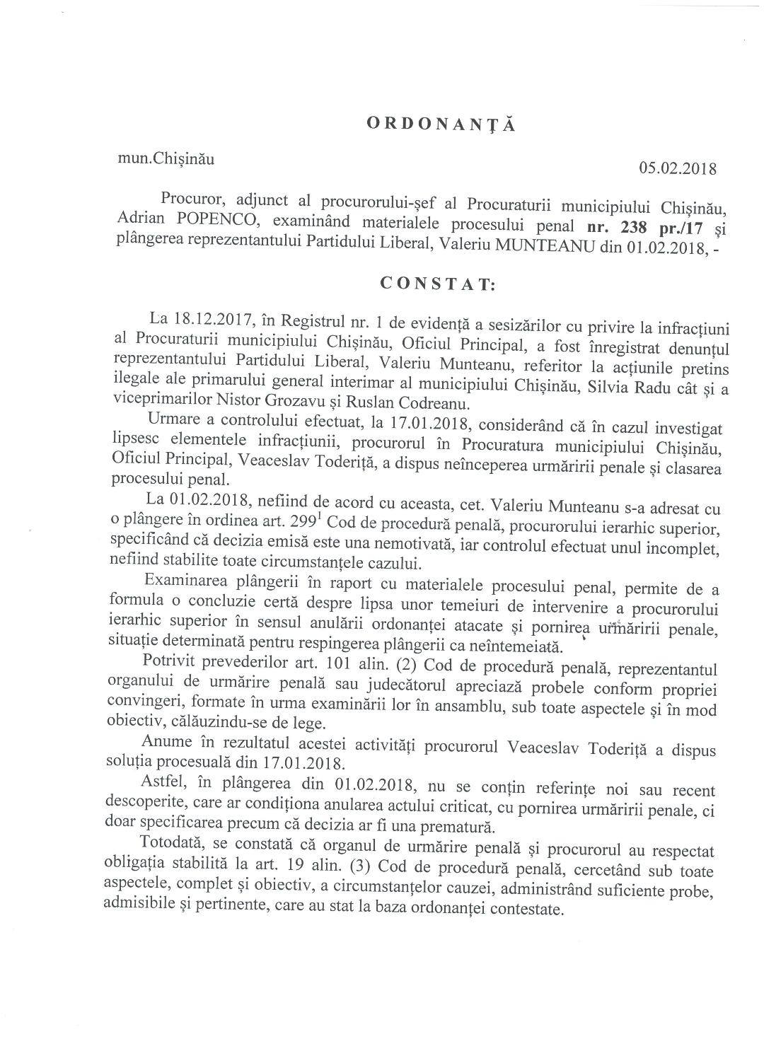 Procuratura nu va iniţia cauză penală pe numele lui Grozavu, Codreanu şi Radu