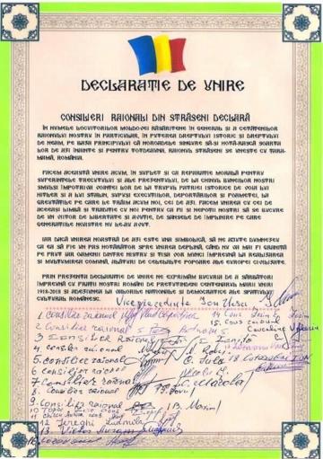 Primul raion care a votat Unirea cu România
