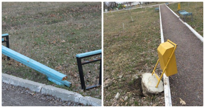 (foto) Parcul din Căușeni, vandalizat: Mai multe bănci și coșuri de gunoi, distruse (foto) Parcul din Căușeni, vandalizat: Mai multe bănci și coșuri de gunoi, distruse