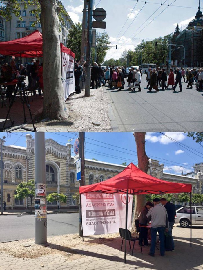 Imaginea zilei: Unde au dispărut semnatarii împotriva lui Chirtoacă? Cortul PSRM a rămas doar cu un susținător Imaginea zilei: Unde au dispărut semnatarii împotriva lui Chirtoacă? Cortul PSRM a rămas doar cu un susținător