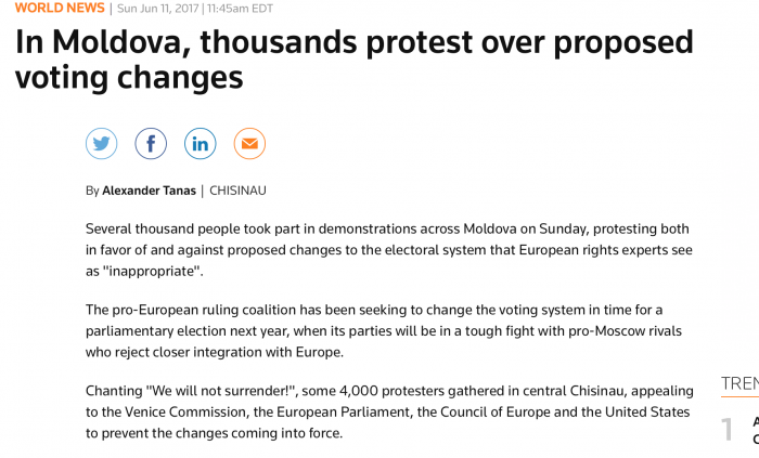 Protestele din Moldova au devenit subiect de știre și pentru presa străină. Ce a scris Reuters Protestele din Moldova au devenit subiect de știre și pentru presa străină. Ce a scris Reuters