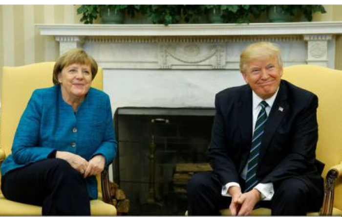 Stop Cadru: Donald Trump, refuză să se strângă de mână cu Angela Merkel în timpul primei lor întâlniri Stop Cadru: Donald Trump, refuză să se strângă de mână cu Angela Merkel în timpul primei lor întâlniri