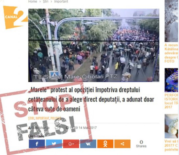 STOP FALS!: La protestul din 14 mai s-au adunat câteva sute de persoane STOP FALS!: La protestul din 14 mai s-au adunat câteva sute de persoane