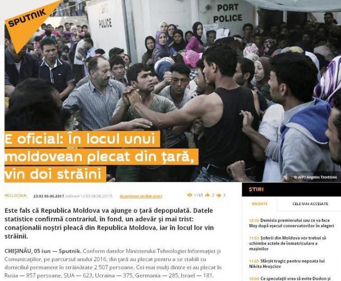 Stop fals: Portalul Sputnik.md, acuzat de speculații jurnalistice ce contrazic datele oficiale privind imigranții în Moldova Stop fals: Portalul Sputnik.md, acuzat de speculații jurnalistice ce contrazic datele oficiale privind imigranții în Moldova