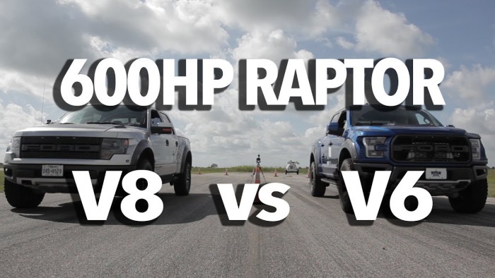 (video) Drag race: Noul vs vechiul Ford F-150 Raptor by Hennessey Performance (video) Drag race: Noul vs vechiul Ford F-150 Raptor by Hennessey Performance