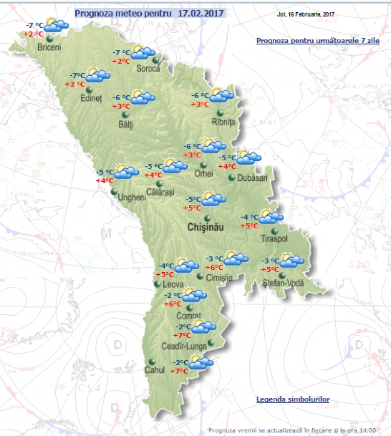 Prognoza meteo. Ce temperaturi ne așteaptă astăzi