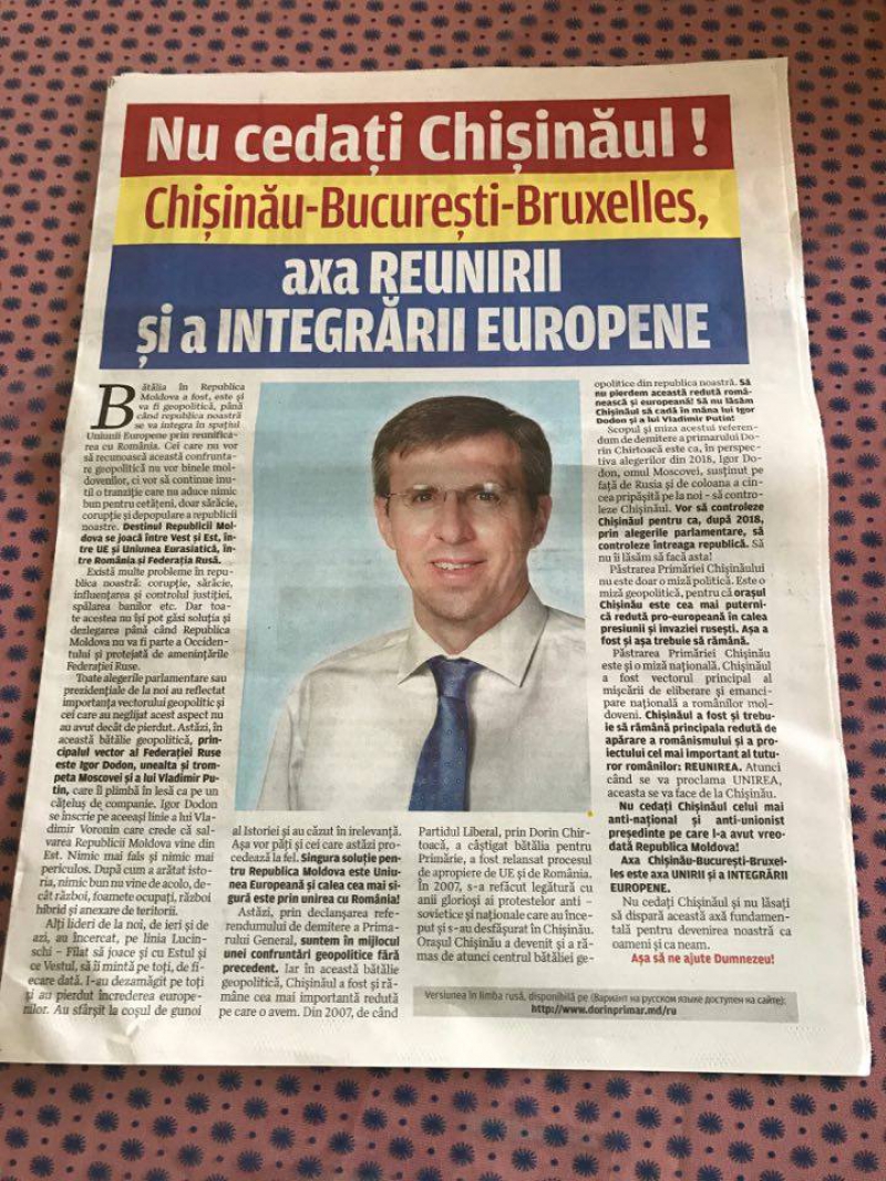 Ziarul realizărilor lui Chirtoacă. PL a ințiat o campanie de informare