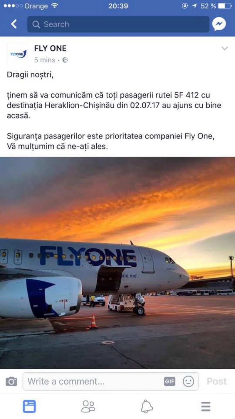 O epopee fără sfârșit în cazul avionului care urma să decoleze de pe Creta