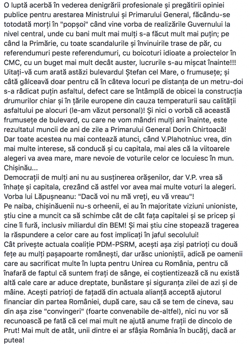 Ghimpu: Presa Plaho-dodonistă i-a învinuit de tot posibilul-imposibil