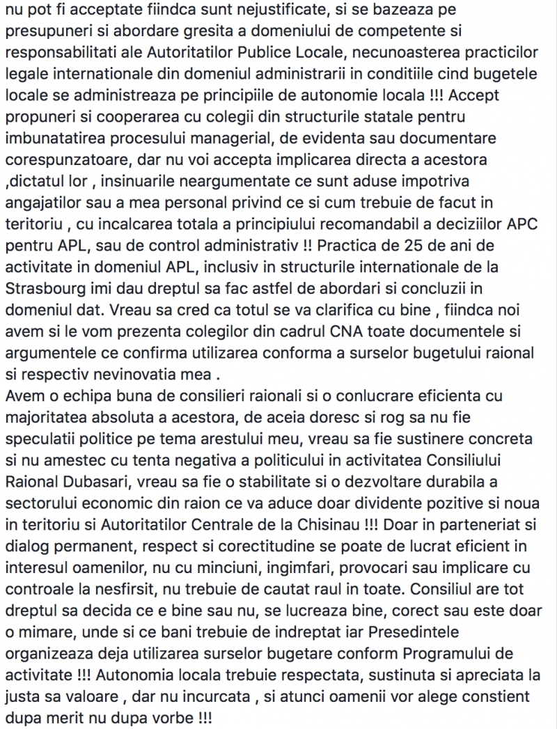 Grigore Policinschi, despre arestul său: Acuzațiile de fraude și prejudicii aduse mie nu pot fi acceptate