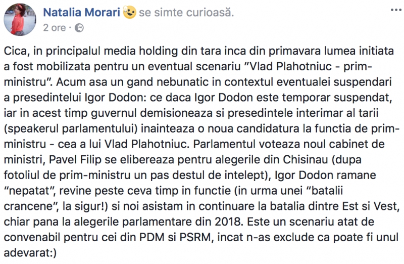 Scenariile după decizia CC: Plahotniuc, numit premier de către Candu