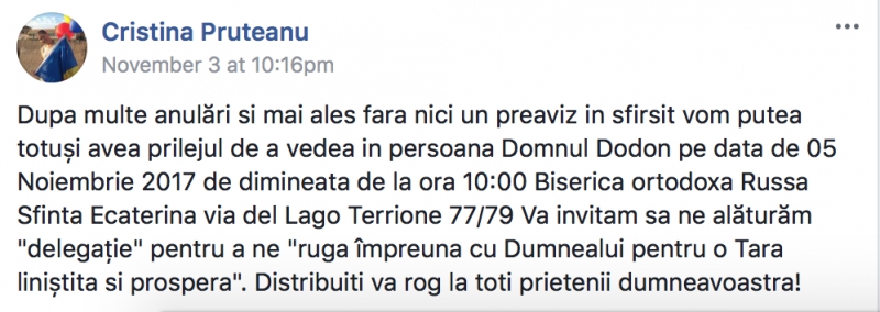 Italia: Moldovenii, nemulţumiţi că Dodon nu s-ar fi văzut cu ei