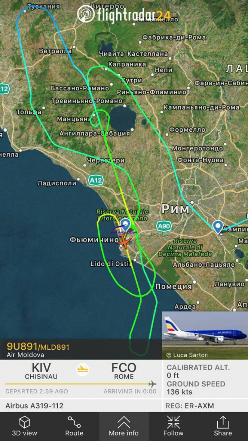 Groază la bordul unei aeronave de pe cursa Chișinău-Roma, din cauza unei furtuni